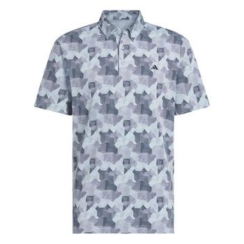 Gold Gear Direct - adidas Go-To Print Mens Polo Shirt -  Wonder Blue/Collegiate Navy