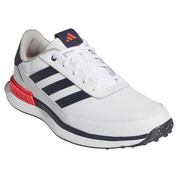 adidas S2G SL 24 Leather Golf Shoes - White/Navy/Lucid Red - main image