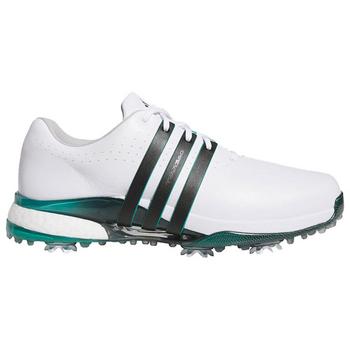 adidas Tour360 Boost Golf Shoes - White/Black/Aurora Ivy - main image