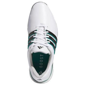 adidas Tour360 Boost Golf Shoes - White/Black/Aurora Ivy - main image