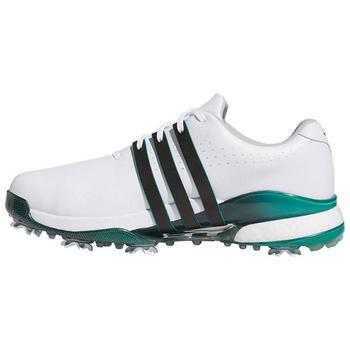 adidas Tour360 Boost Golf Shoes - White/Black/Aurora Ivy - main image