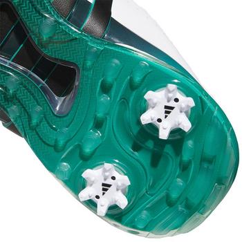 adidas Tour360 Boost Golf Shoes - White/Black/Aurora Ivy - main image
