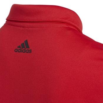 adidas Junior 3 Stripe Golf Polo - Collegiate Red - main image