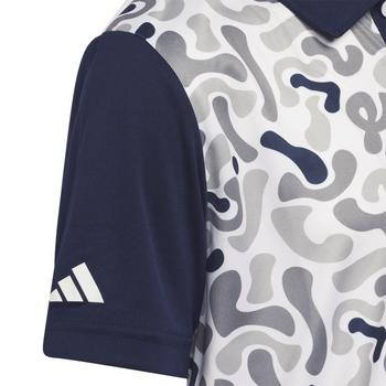 adidas Junior Print Golf Polo - Collegiate Navy - main image