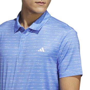 adidas Stripe Zip Golf Polo - Blue Fusion/White - main image