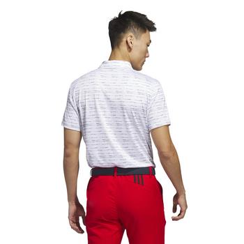 adidas Stripe Zip Golf Polo - White/Collegiate Navy