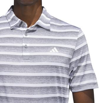 adidas 2 Colour Stripe Golf Polo - Grey Three - main image