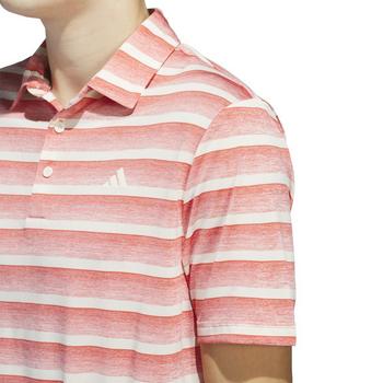 adidas 2 Colour Stripe Golf Polo - Preloved Scarlet - main image