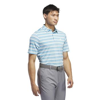 adidas 2 Colour Stripe Golf Polo - Semi Blue Burst - main image