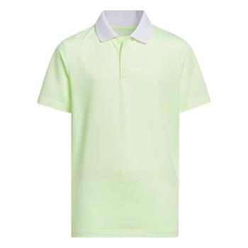 adidas Junior Striped Golf Polo - Green - main image