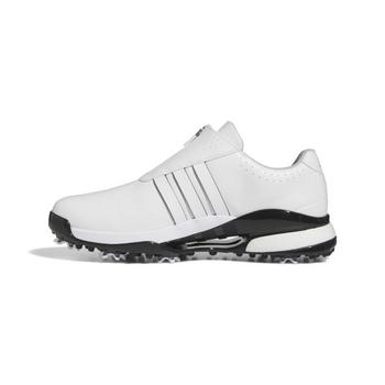 adidas Tour360 24 BOA Boost Golf Shoes - White/White/Black - main image