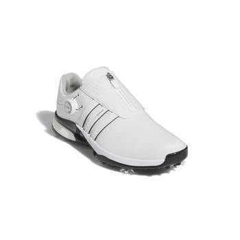 adidas Tour360 24 BOA Boost Golf Shoes - White/White/Black - main image