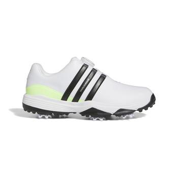 adidas Tour360 24 BOA Junior Golf Shoes - White/Black/Green - main image