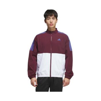 adidas Beyond the Course Windbreaker Golf Jacket - White/Maroon - main image