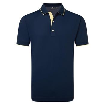 Footjoy Wordmark Pique Golf Polo Shirt - Navy