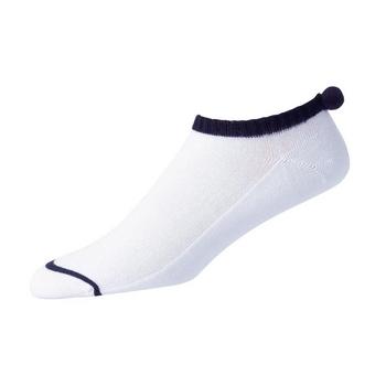 FootJoy Ladies ProDry Pom Pom Golf Socks - White/Navy - main image