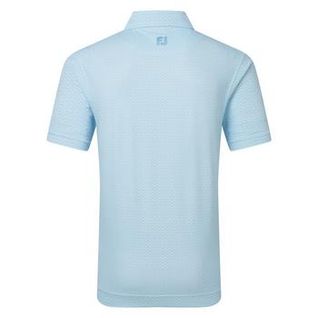 FootJoy Scallop Geo Print Pique Golf Polo Shirt - Reef Blue - main image