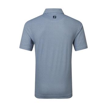 FootJoy Scallop Geo Print Pique Golf Polo Shirt - Navy - main image