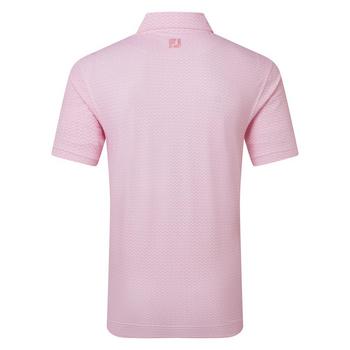 FootJoy Scallop Geo Print Pique Golf Polo Shirt - Pink Pop - main image