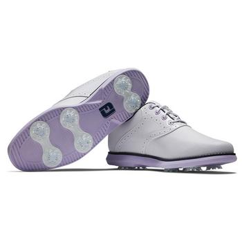 FootJoy Traditions Womens Golf Shoes - White/Navy/Purple - main image