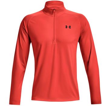 Under Armour Tech 2.0 Half Zip Long Sleeve Golf Top - Orange - main image
