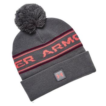 Under Armour Halftime Pom Golf Beanie Hat - Pitch Grey/Dark Maroon - main image