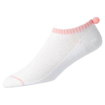  FootJoy ProDry Lightweight Pom Pom Ladies Golf Socks - White/Pink - main image