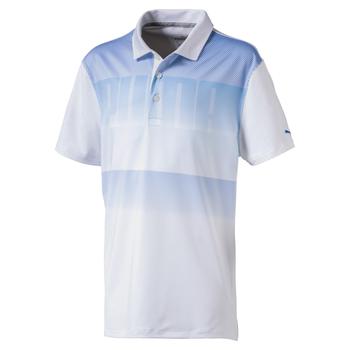 Puma Logo Junior Golf Polo Shirt - Bright White/Lapis Blue - main image