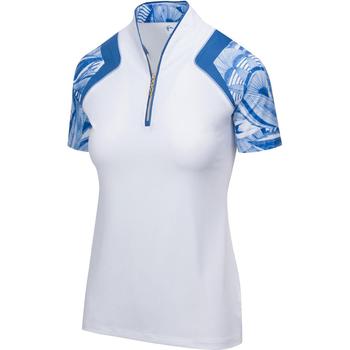 Greg Norman Avanti Viceroy Zip Golf Shirt - White/Blue - main image