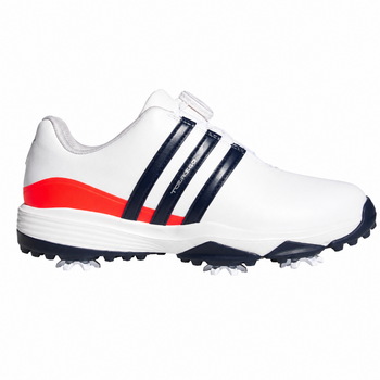 adidas Tour360 BOA Junior Golf Shoes - White/Navy/Lucid Red - main image
