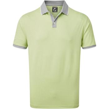FootJoy Pique Mini Stripe Golf Polo Shirt - Green