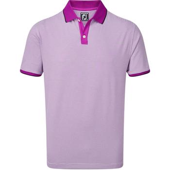 FootJoy Pique Mini Stripe Golf Polo Shirt - Purple - main image