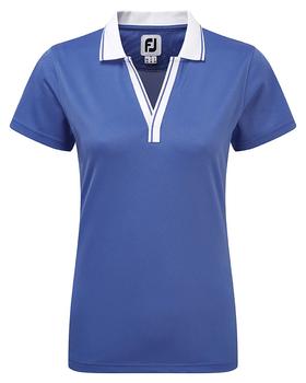 FootJoy Womens Pique V Neck Shirt - Periwinkle/White - main image