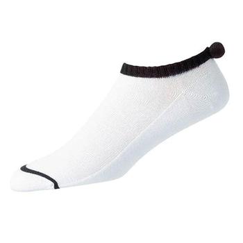 Footjoy ProDry Lightweight Pom Pom Ladies Golf Socks - White/Black - main image