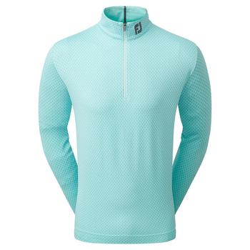 FootJoy Tonal Print Knit Chill Out Golf Sweater - Aqua Surf
