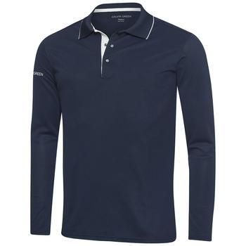 Galvin Green Marc Ventil8 Long Sleeve Golf Shirt - Navy/Snow
