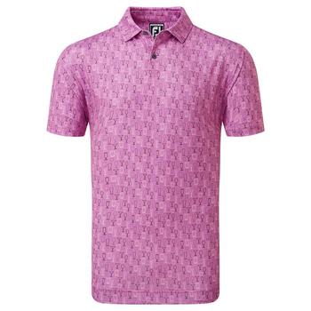 FootJoy Glass Print Lisle Golf Polo Shirt - Orchid - main image