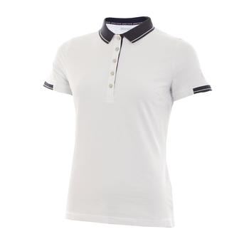 Green Lamb Paige Jersey Knit Golf Polo Shirt - White/Navy Front Main
