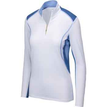 Greg Norman Ladies Avanti Pristine Golf Shirt - White/Blue - main image