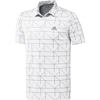 adidas Lines Jaquard Golf Polo Shirt - White - main image