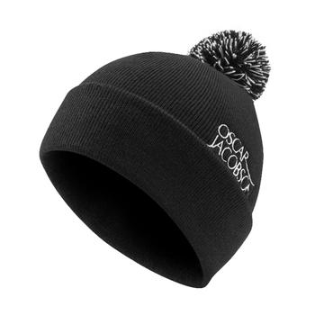 Oscar Jacobson Knitted Bobble Golf Hat II - Black