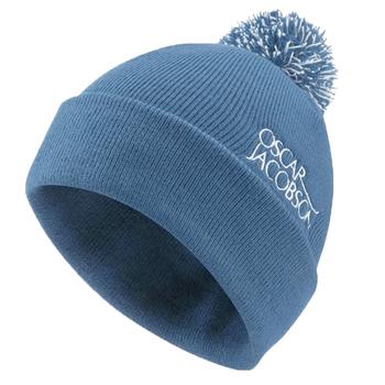 Oscar Jacobson Knitted Bobble Golf Hat II - Dull Blue