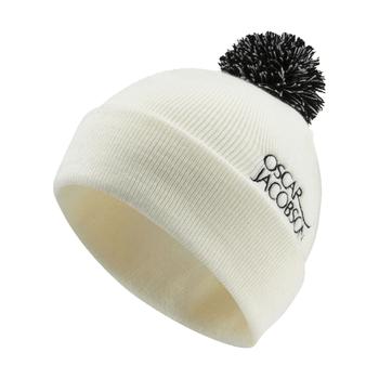 Oscar Jacobson Knitted Bobble Golf Hat II - White - main image
