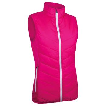 Sunderland Ladies Tania Padded Golf Gillet - Magenta/White - main image