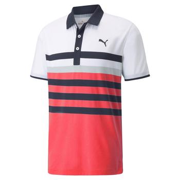 Puma Mattr One Way Golf Polo Shirt - Pink/White