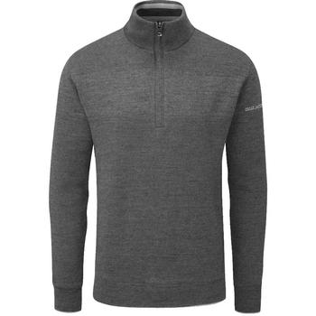 Oscar Jacobson Anders Lined Golf Sweater - Pewter Grey