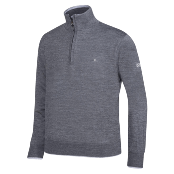 Oscar Jacobson Iwan Pin Half-Zip - Antracite Grey Main