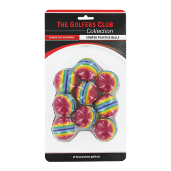 Brand Fusion 9 Stripe Practice Balls - Rainbow - main image