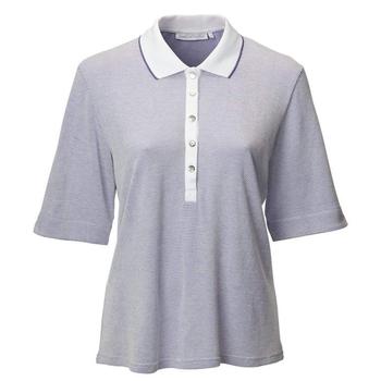 Swing Out Sister Peony Waffle Golf 1/2 Sleeve Polo Shirt - Peri - main image