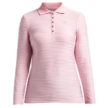 Rohnisch Wave Womens Long Sleeve Golf Poloshirt - Rose Pink - main image